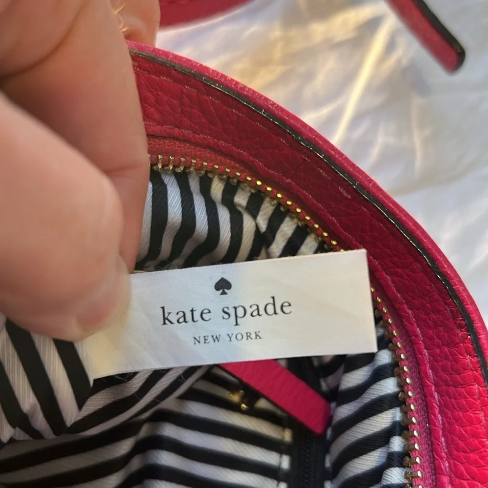 Kate Spade Magenta Leather‎ Y2K 2000s Shoulder Bag Crossbody Authentic Hot Pink